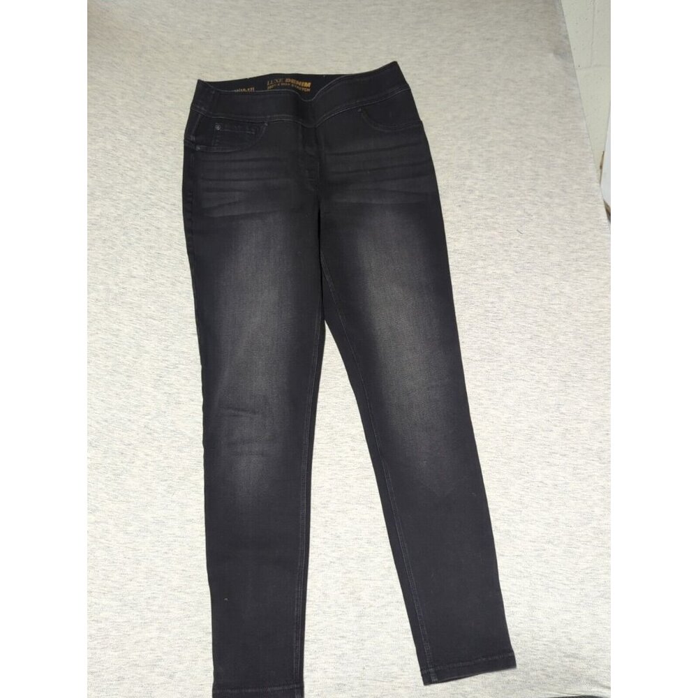 Nygard Luxe Denim Jegging 4 Way Stretch M 10-12 Black Pull Ons
